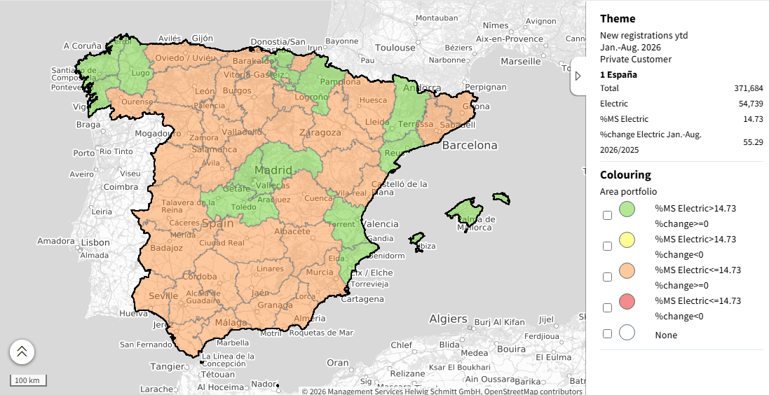 Map_Spain electric cars trend_Jan-Aug 2026
